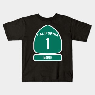 PACIFIC COAST Highway 1 California Sign NORTH Kids T-Shirt